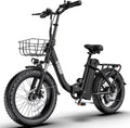 Electric Bike for Adults 20' Fat Tire 1300/1800W Peak Motor 52V 13/18.2AH Removable Battery 35/86 Miles PAS Range,20MPH,Folding EBike with Shimano 7 Speed and Adjustable Seat