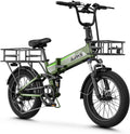 Aipas F3 Electric Bike for Adults with 1500W Motor Peak, 48V 12.8Ah Removable Battery Max 62 Miles 28MPH,20' x 3.0 Fat Tire Folding Electric Bike with 7-Speed and Full Suspension.