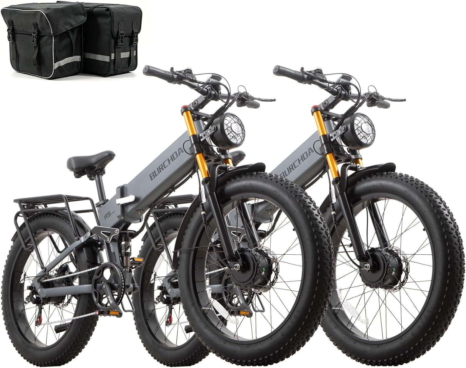 2026 Dual Motor Electric Bike for Adults AWD 5000W/3000W Peak 40 MPH/30 MPH E Dirt Bike, 52V/48V Removable Battery 65/80/150 Miles Max Long Range with Full Suspension 26' Fat Tires Mountain Bike