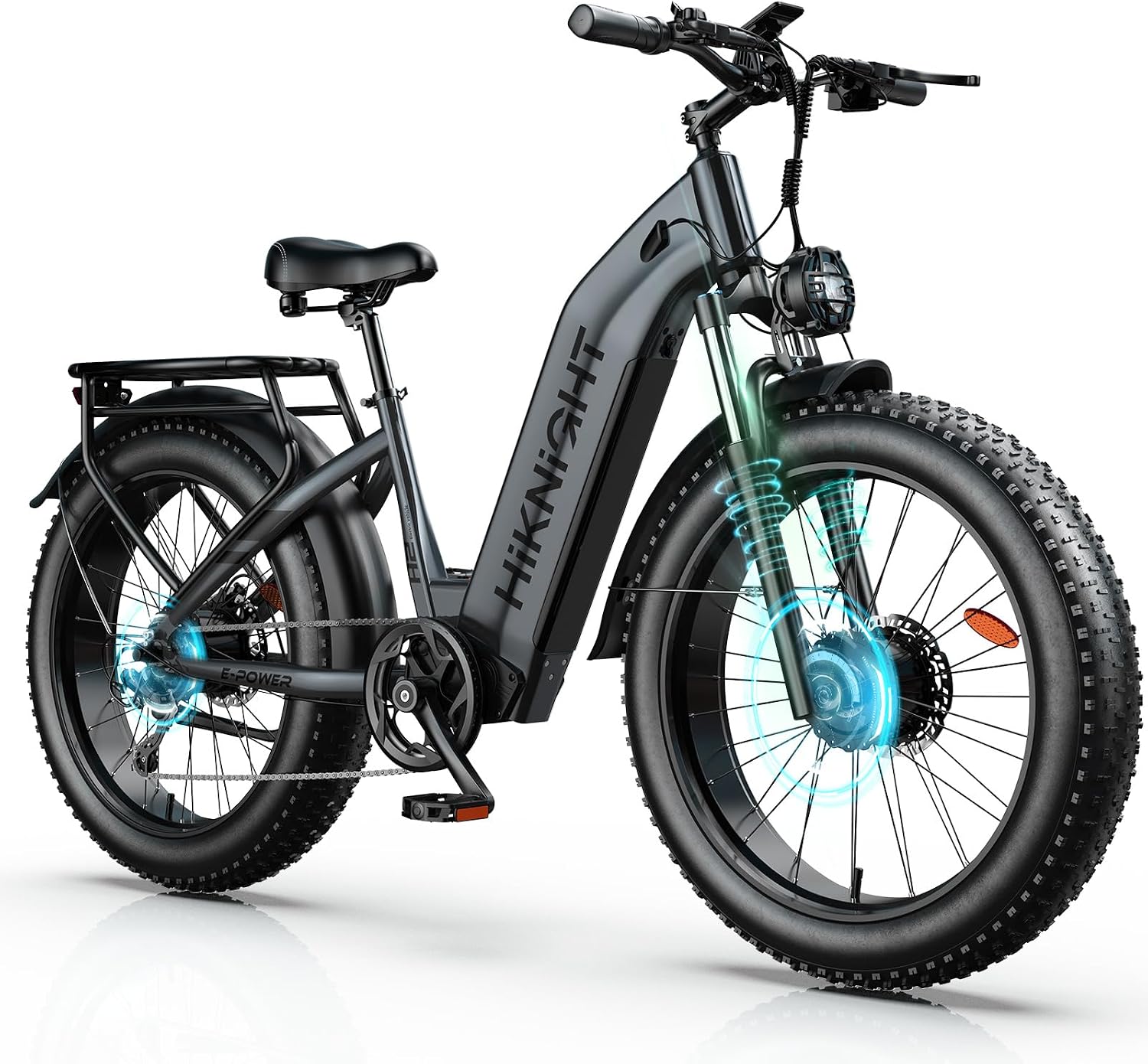 Electric Bike for Adults, 3000W Peak Dual Motor 52V 20AH Battery E Bike 26' x 4.0' Fat Tire Electric Mountain Bike Step-Thru Electric Bicycle for Women Men, Up to 38MPH