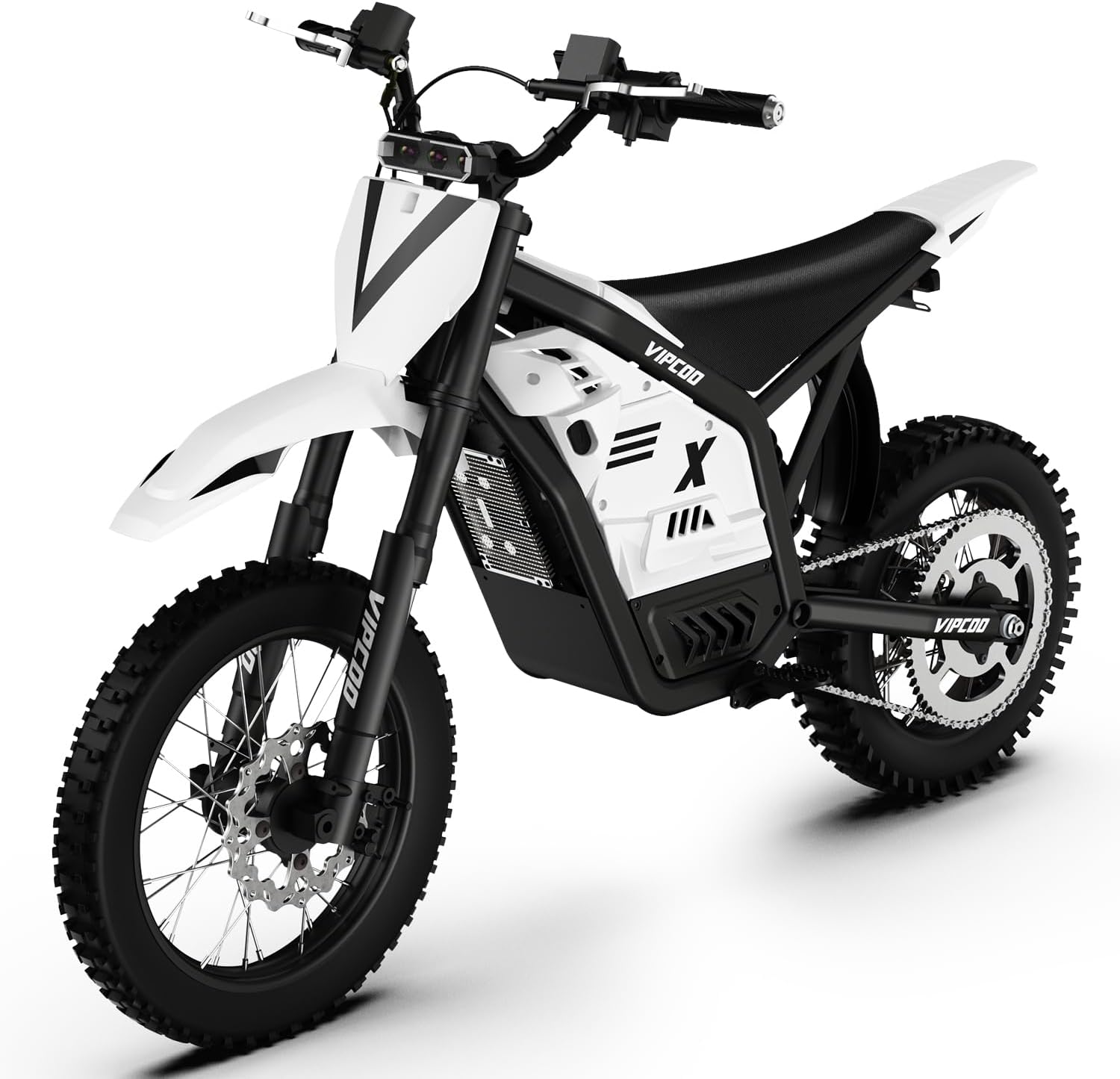 3500W Electric Dirt Bike for Teens Kids,VIPCOO H2 Electric Motorcycle for Adults,25° Slope,48V/23Ah Battery,14'/12' Off Road Tire,Dual Hydraulic Brakes & Full Suspension Fit Age 13+