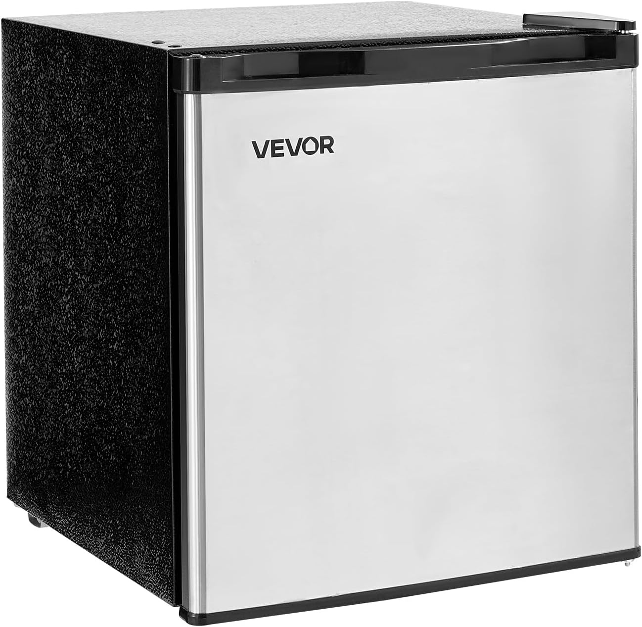 VEVOR Mini Fridge with Freezer, 1.6 Cu.Ft Compact Refrigerator, 7 Mode Adjustable Temperature, Energy Efficient Small Refrigerator, Reversible Door, Low Noise, for Bedroom, Office, Brushed Stainless