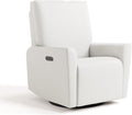 Storkcraft Santorini Deluxe Power Recliner Swivel Glider (Ivory Basketweave) – Premium Electronic Power Recliner for Nursery, Includes Dual-USB Charging Port for USB-A & USB-C, Glider Rocking Chair