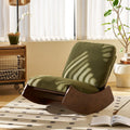 MFFM Comfortable Glider Rocking Chair, Upholstery Glider Chair, Solid Wood Frame, Perfect for Multiple Settings Accent Reading Chair for Bedroom,Living Room,Nursery (Green)