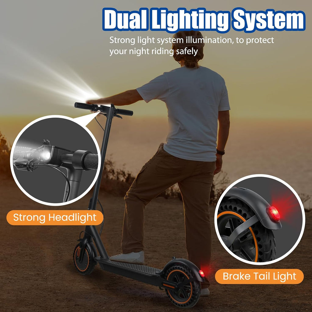 Electric Scooter, 500W Motor, Top Speed 19MPH, 21 Miles Long Range, Foldable Electric Scooter for Adults with Dual Brakes and App Control, 8.5'' Puncture-Proof Tire, Commuting E Scooter