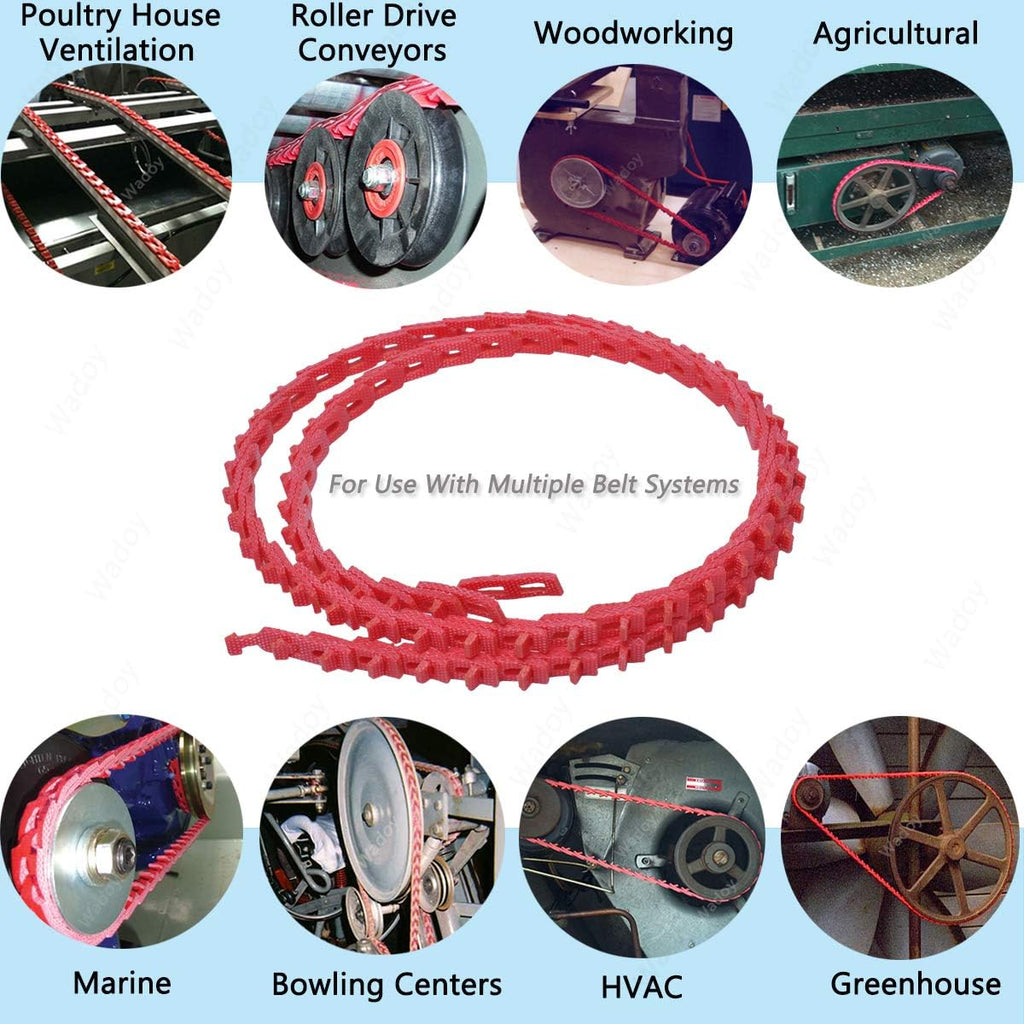 3/8' Link Belt 20FT, Adjustable V Belt Power Twist V-Belt, Industrial Rubber Link V-Belts Z Type