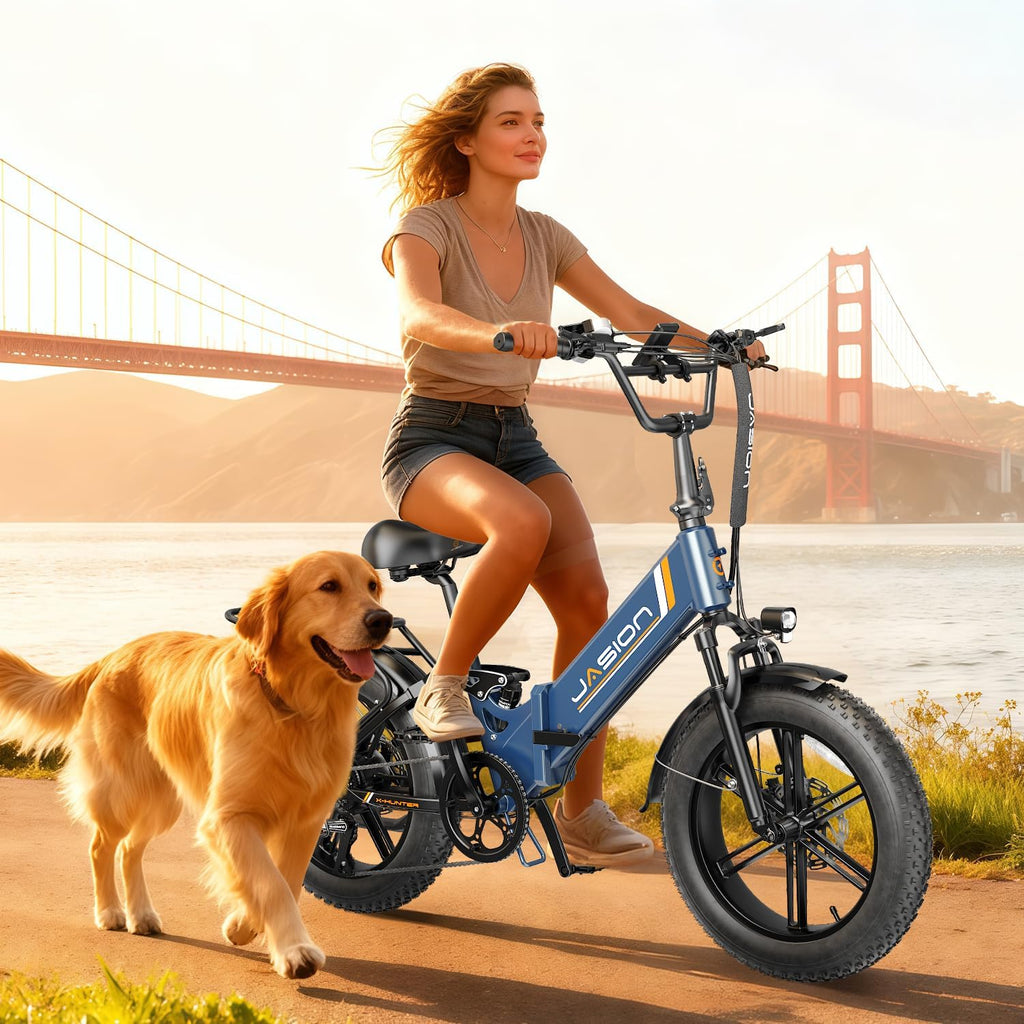 Jasion X Hunter ST 20' Electric Bike for Adults,Peak 1400W Motor,30MPH Max Speed Foldable Ebike,71 Miles Range Folding E Bicycles,624WH Battery,Hydraulic Disc Brakes,UL 2849 Certified