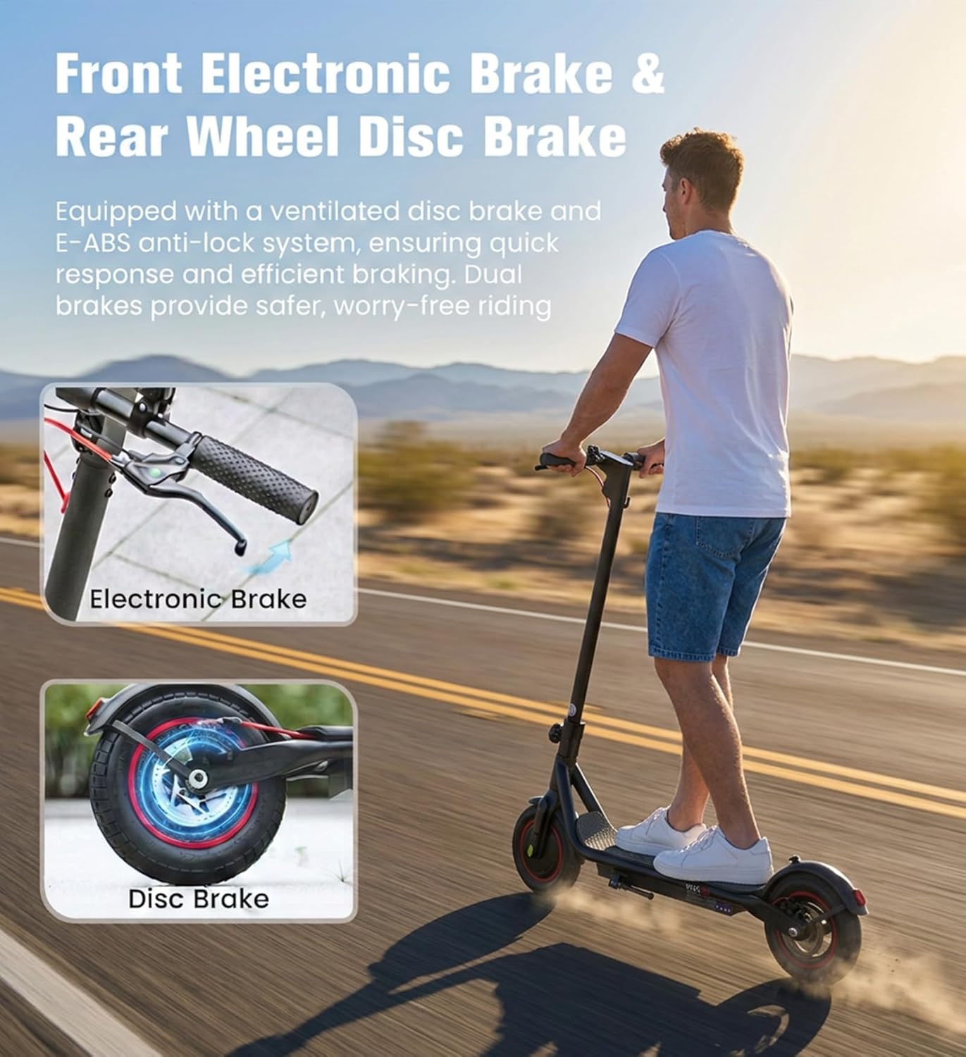 Electric Scooter, 23 Miles, 22 MPH Top Speed Electric Scooter for Adults, 500W Powerful Motor,10'/8.5' Pneumatic Tires Commuting Scooter, Foldable Escooter for Commuting & Campus Use
