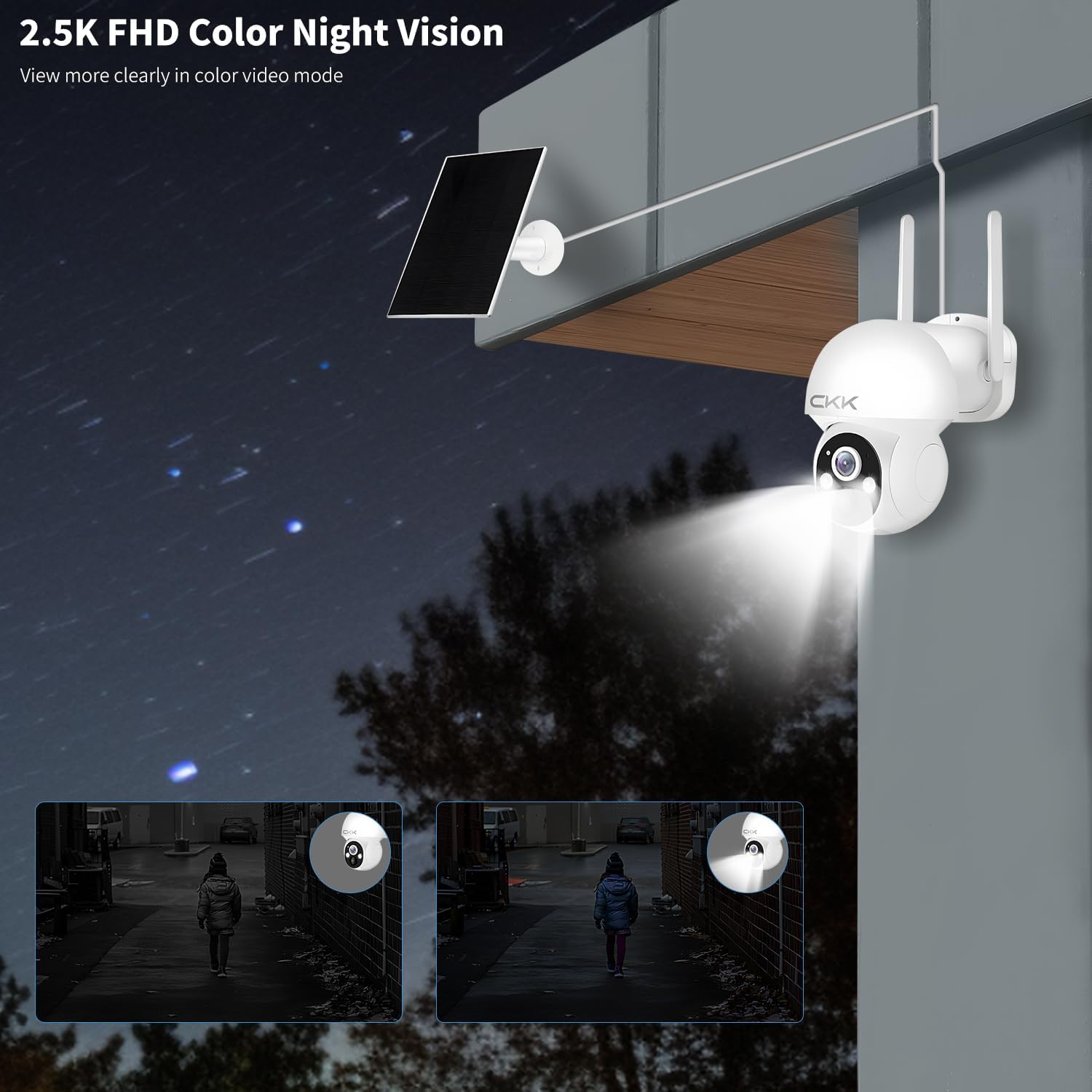 2.5K Home Security Solar Cameras Wireless System,4 Cameras Kit with Solar Battery Powered, 360° WiFi Camera with PIR,2-Way Audio, Spotlight Camera, 128G Local Storage,99% New-Showpiece