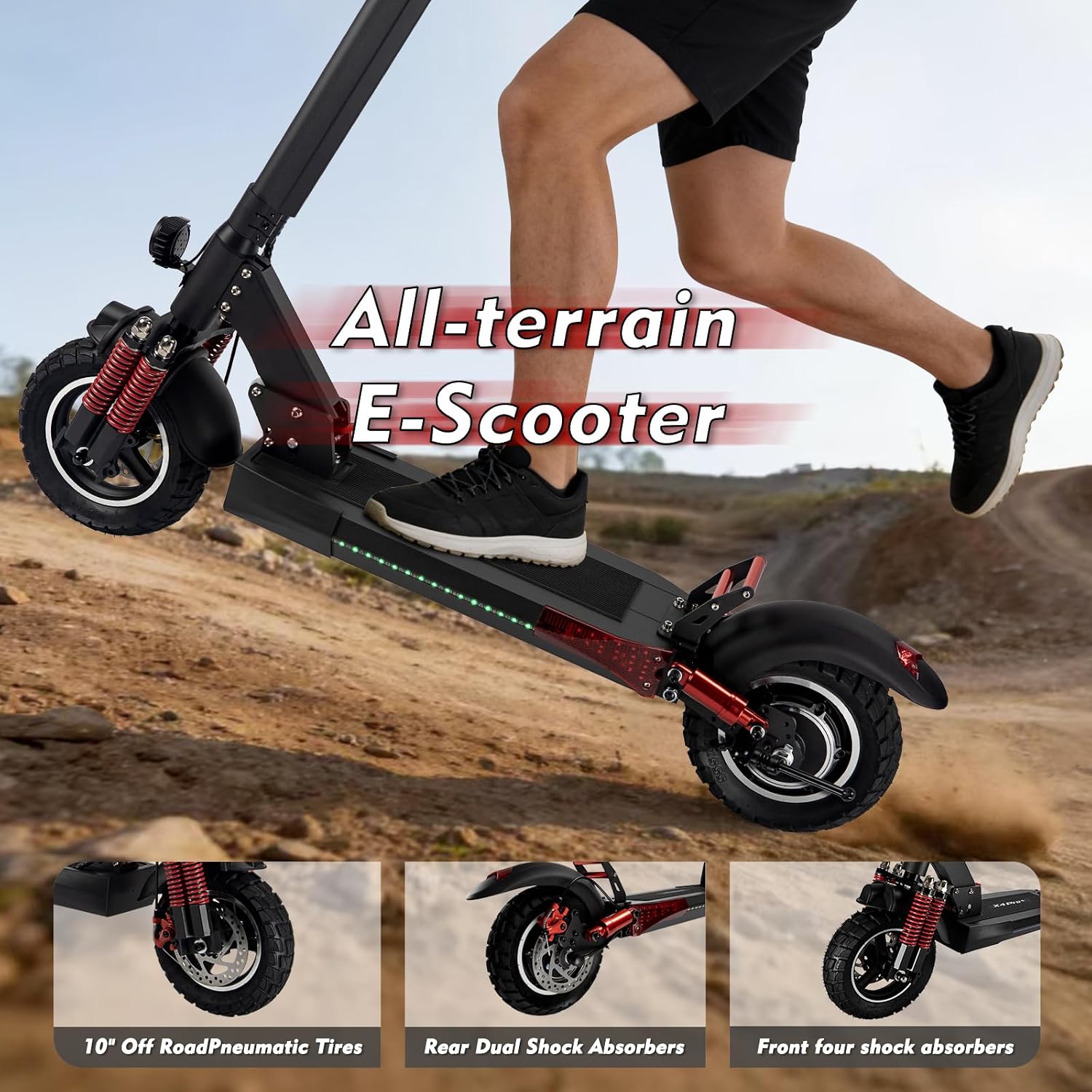 Electric Scooter for Adults, 350W/800W Motor, 15/22/34 Miles Range, 8.5/10' tire, Folding E-Scooter with Dual Suspension, Teenage Off-Road E Scooter