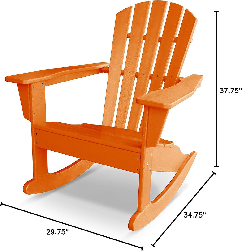 POLYWOOD® Palm Coast Adirondack Rocking Chair, Tangerine