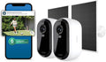 Arlo Essential Security Camera 2K (3rd Gen, 2025 Release) 2 Cam + 2 Solar Panels + 6 Months of Secure Plus Plan - Wireless Outdoor Camera, Battery Power, Person Recognition, Package Detection, White