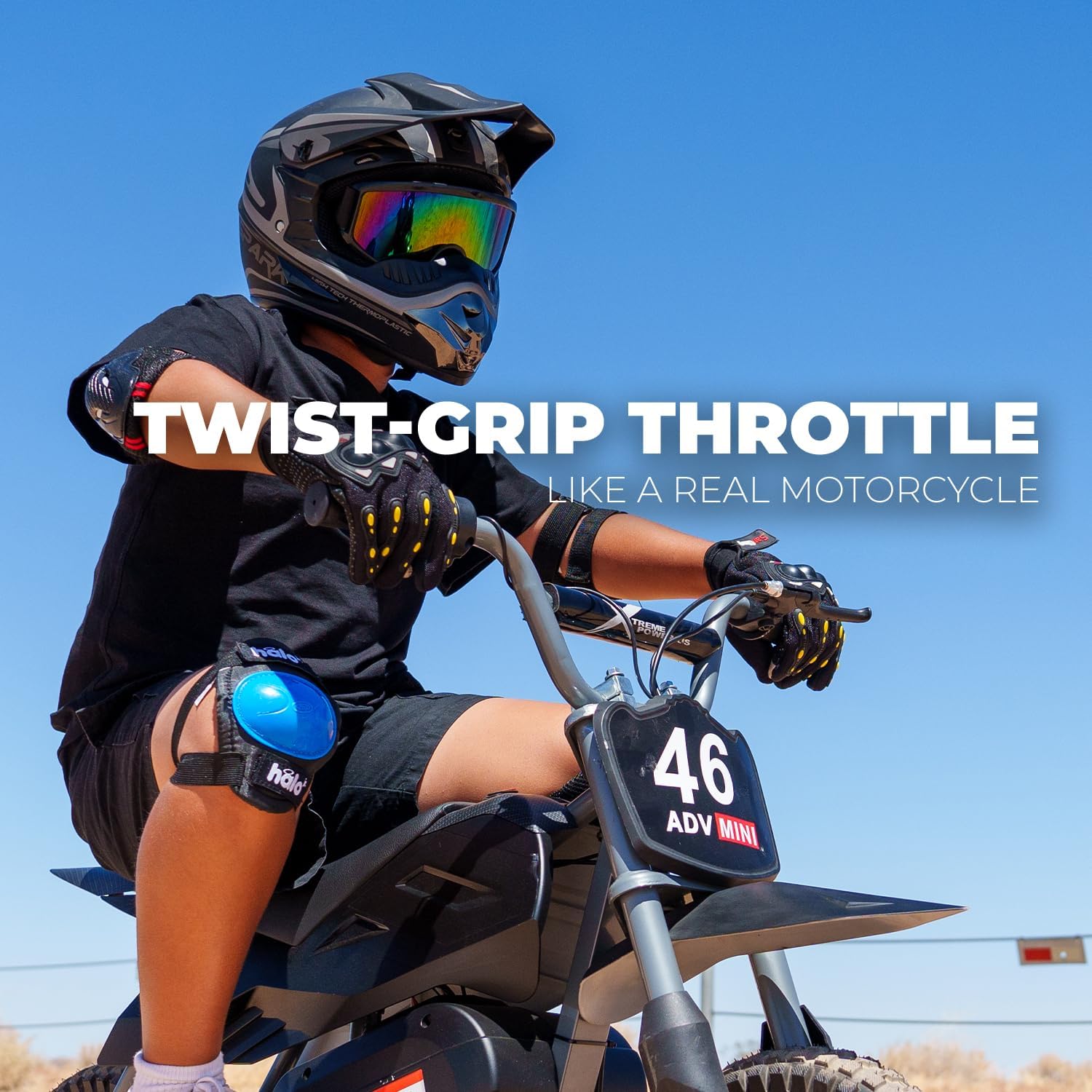 XtremepowerUS Electric Dirt Bike, 24V 250W Battery Powered Mini Dirt Bike, Electric Ride-On (Dark Knight)