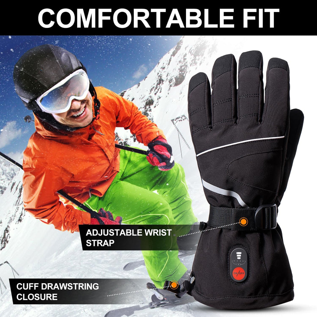 SNOW DEER Heated Motorcycle Gloves for Men Women, Electric Glove Rechargeable Battery Heated Hand for Motorcycle Biking Hunting Arthritis Skiing Working