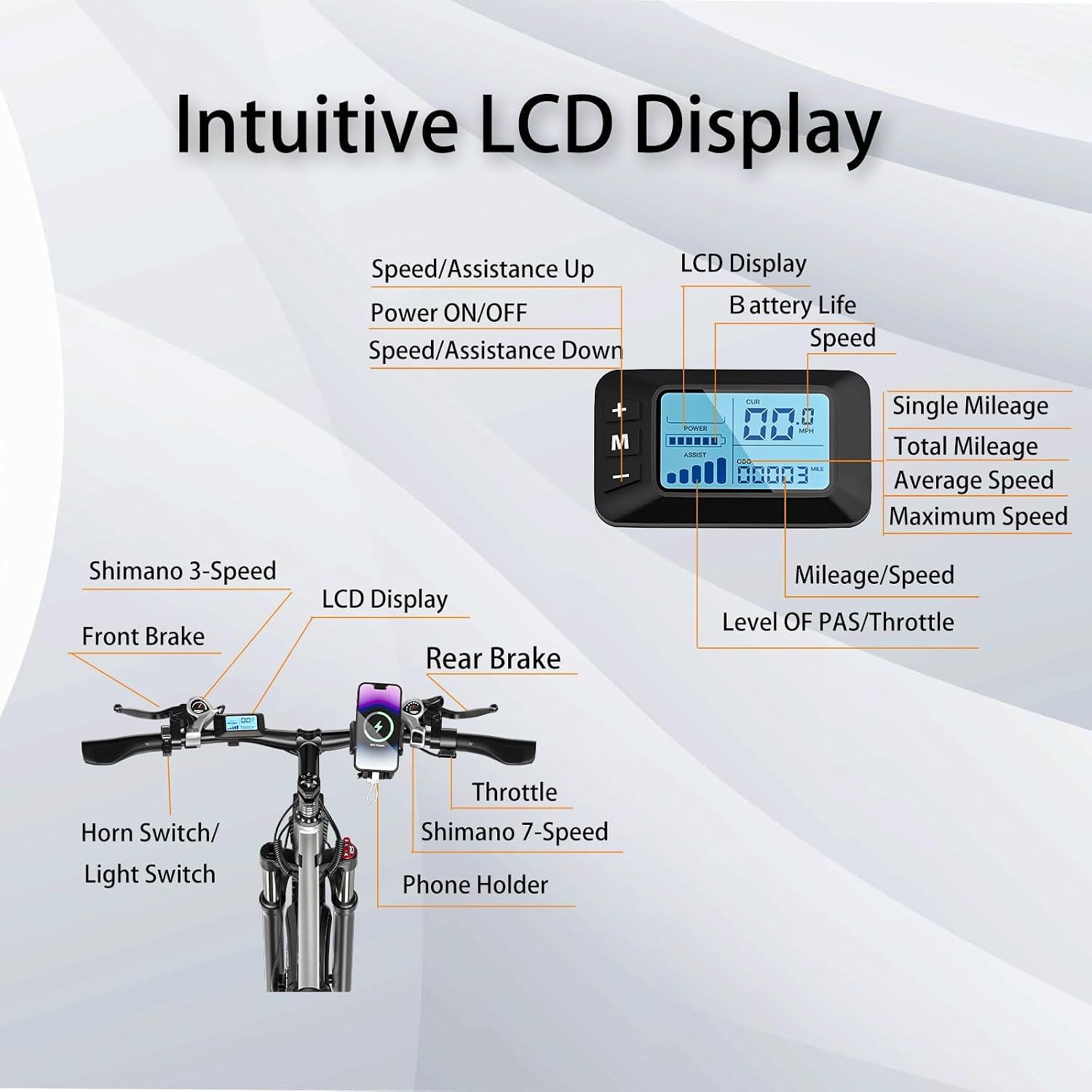 29 Inch Adult Commuter Electric Bike, 750 Watt/Peak 1000 Watt Motor 48V 17.5AH Removable Battery Electric Bike 29' x 2.1' 34MPH Electric Mountain Bike 21 Speed Gear Shift Electric Bike