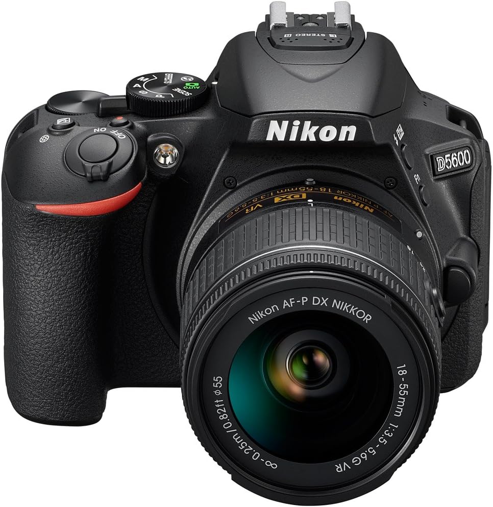 Nikon D5600 24.2MP DX-Format Digital SLR Camera with AF-P 18-55mm f/3.5-5.6G VR Lens Kit Bundle with 32GB Memory Card, Bag, Flash, Filter Kit and Accessories (11 Items)