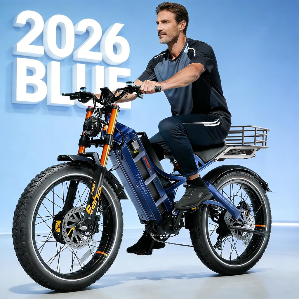 eAhora Romeo Pro 3 Electric Bike - [2026 Latest] 50MPH 5600W Dual Motor 60V 80AH 250Miles Long Range Ebike for Adults, 26' * 4.0 Fat Tire Fast Electric Mountain Bike Full Suspension Off-Road E-Bike