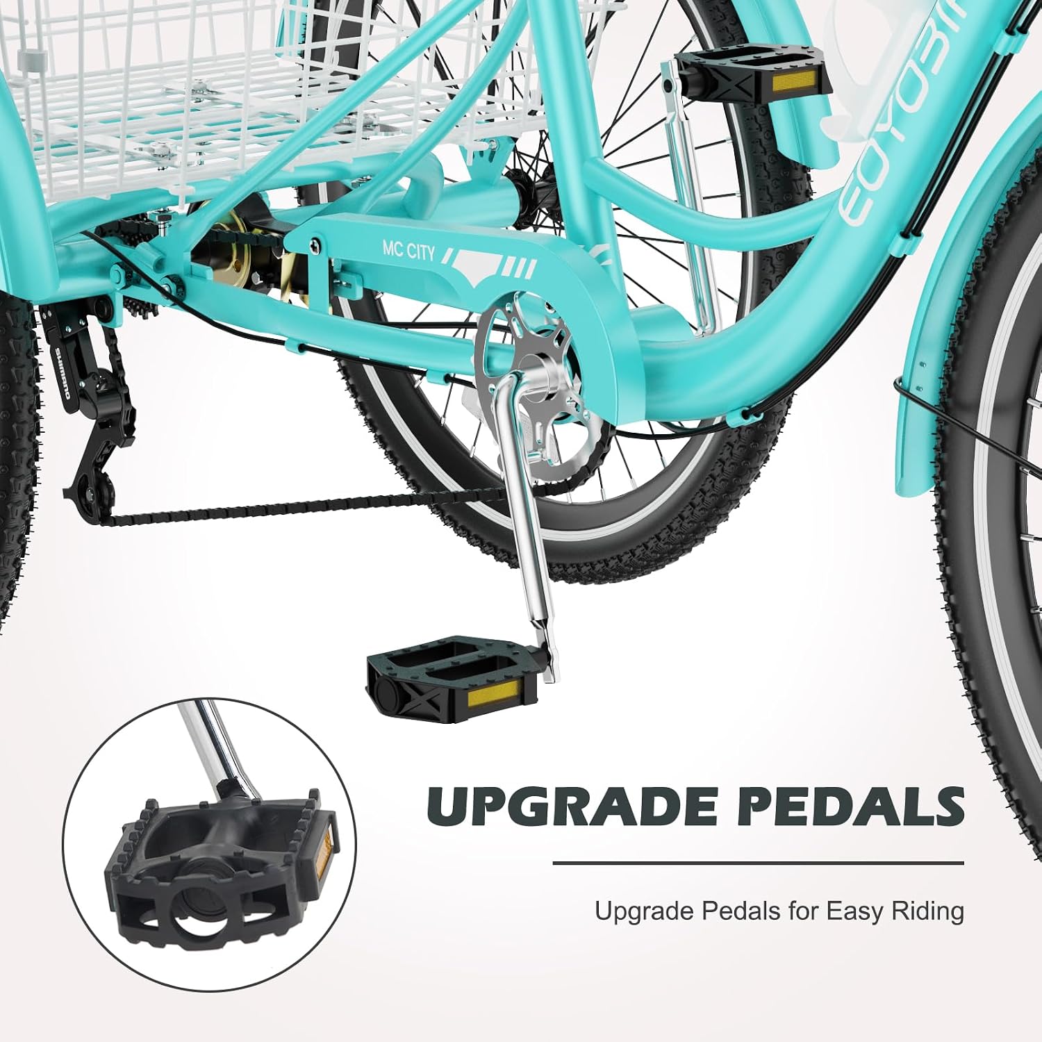 ABORON Adults Tricycle, 3 Wheels Bike for Adult, Tricycle for Adults, Double-Wall Wheel Rims, Tricycle for Women Men Exercise Outdoor Sports