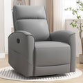 ANJ Manual Swivel Rocker Recliner, Glider Recliners with Padded Armrest and Backrest, Soft Faux Leather Nursery Rocking Recliner Chair Reclining Sofa for Living Room