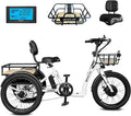 EMOJO Bull Trail 8.5' Low Step Through Electric Tricycle for Adults Up to 100 Miles Long Range Ebike Trike with Differential 500W 7 Speed 20MPH Three Wheel Electric Bike