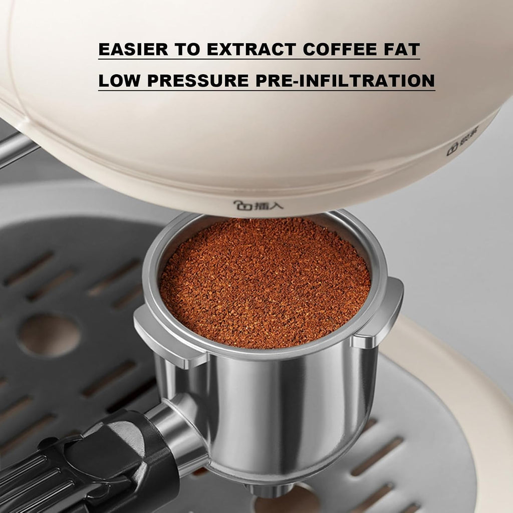 Home Retro Coffee Machine, Semi Automatic Espresso Machine, with Steam Frother, 5bar, Water Tank 240ml, 15s High Pressure Extract