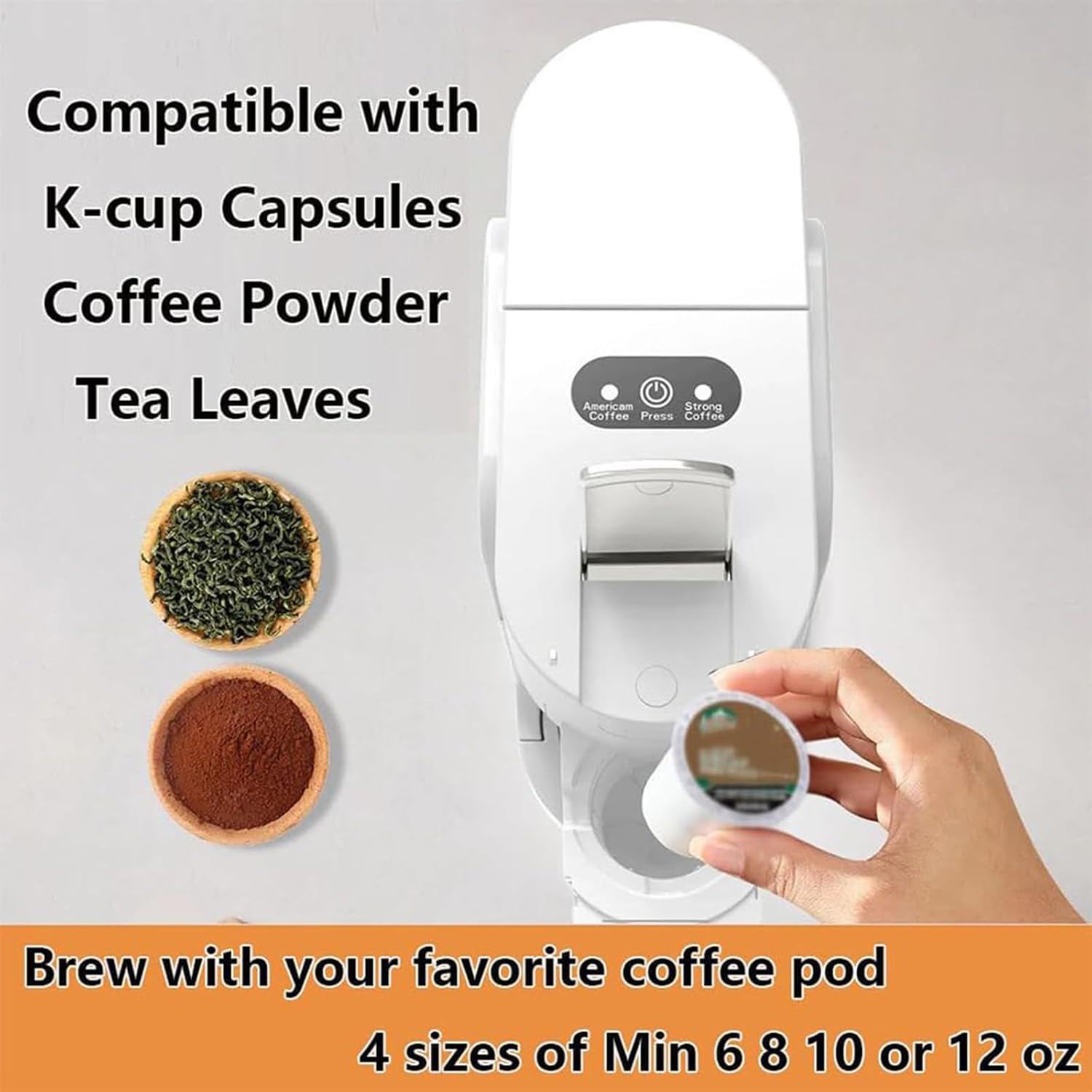 Capsule Coffee Machine, Mini Espresso Machine, Smart Dual Mode, with 3000l Water Tank, 3 Height Adjustable Cup Holder(119/143/175mm), for K-Cup Capsules, Cappuccino