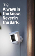 Ring Spotlight Cam Plus, Plug-In (newest model), Home or business security with HD video, Two-Way Talk, Color Night Vision, and Security Siren, White