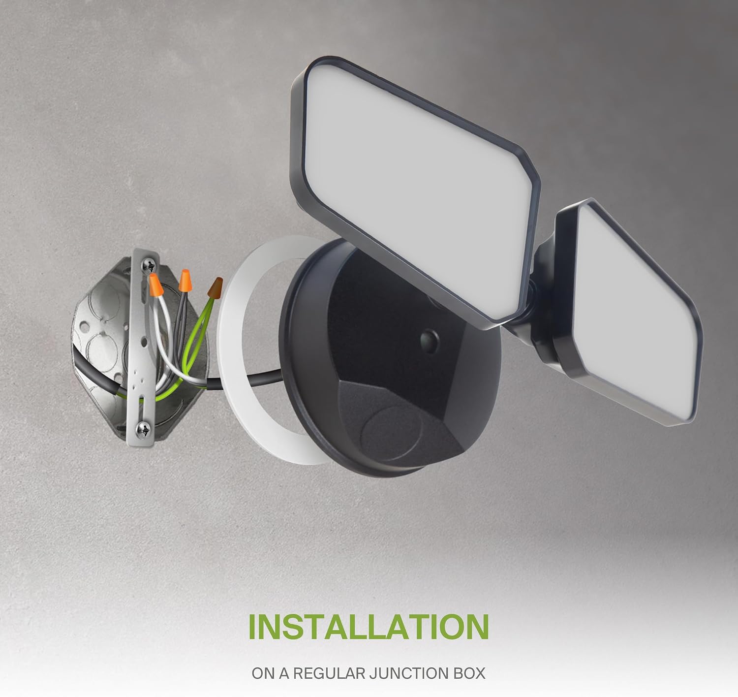 ASD LED Security Flood Lights Outdoor, 20W 5CCT 2700K-5000K, Rotatable Heads, Wired Flood Light, 150° Side-to-Side, 180° Up and Down, IP65 Wet Locations, UL DLC, 145000 hr Lifespan, Black, 8 Pack