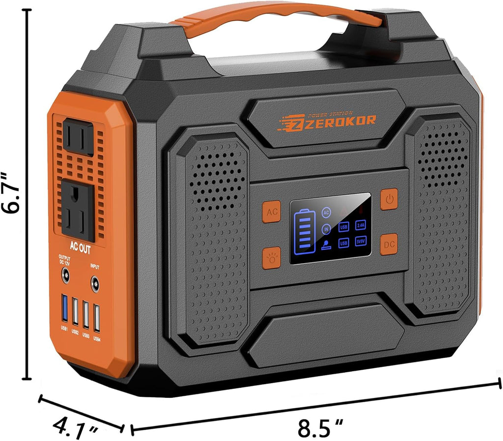 Portable Power Station 300W with Solar Panel 60W Foldable, 110V AC Outlet Camping Solar Power Bank Generator with Panels, 100W USB C Power Bank Fast Charging for Laptop Smart Devices RV Van Outdoor