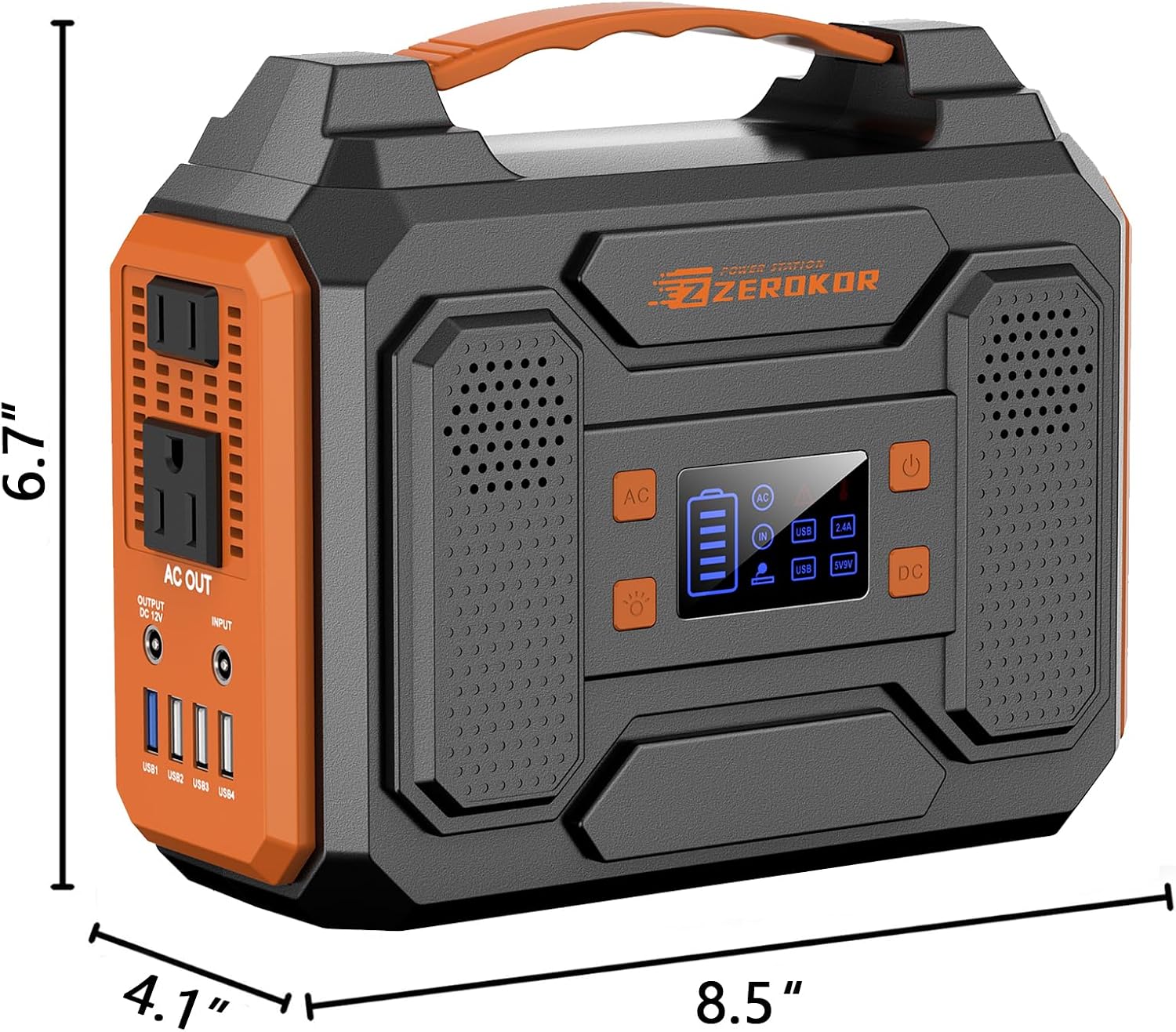 300W Portable Solar Power Station Generator with Foldable 60W Solar Panel Charger, 120W 110V Portable Power Bank with AC Outlet for Camping RV Van Home Outdoor Adventure Backup with USB C