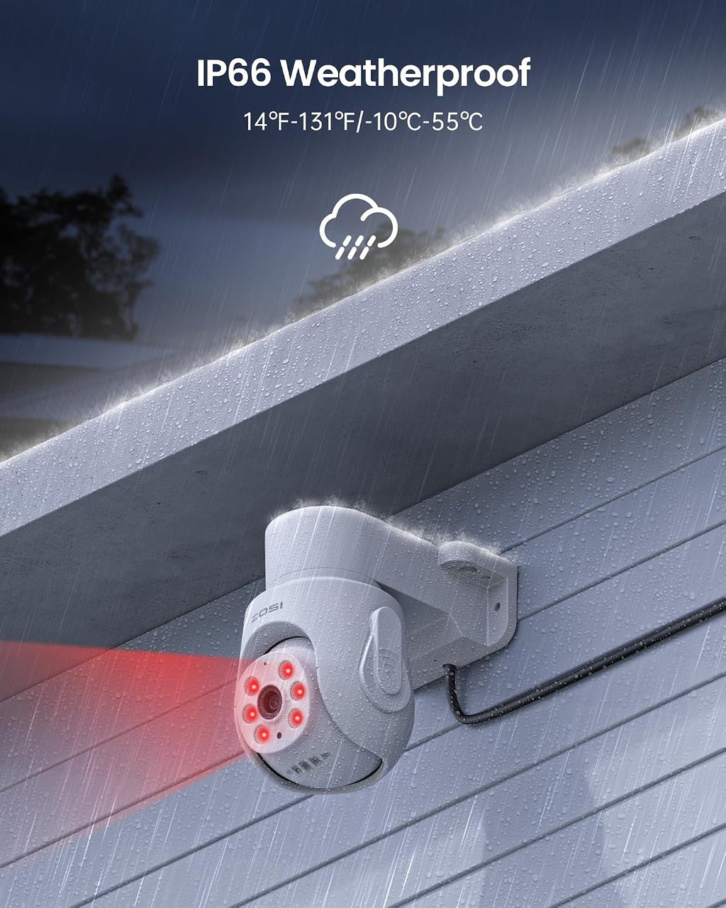 ZOSI 5MP Wired Security Camera System with 4pcs 1080p Pan/Tilt 360°View Indoor Outdoor Camera, AI Human Vehicle Detection, Night Vision, Audio Recording, Remote Access (No HDD)