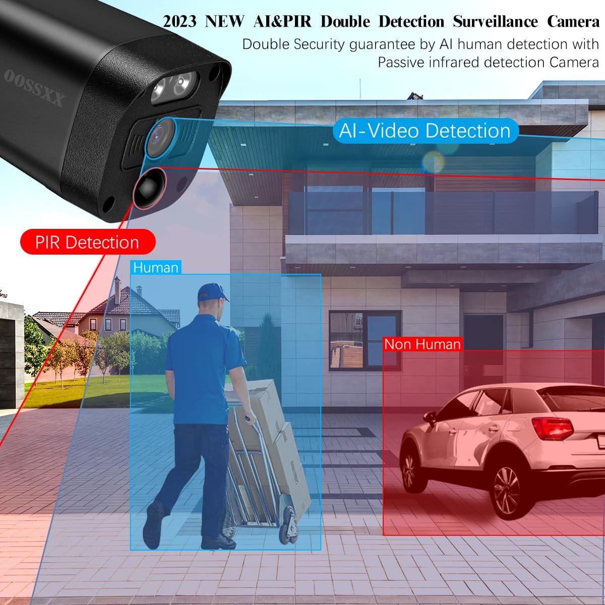 OOSSXX (2026 New) 5MP Wireless Security Camera System, 10CH WiFi NVR with 8 Outdoor Cameras & 3TB HDD, Dual Antennas 55% Longer Range, 2.4/5.8GHz, 130° Wide Angle, 2-Way Audio, No Fee App