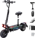Fast Electric Scooter Adults, 1200W/5600W Off Road E Scooter, 35/50 Miles Long Range, 35/50 MPH Top Speed, 10/11' Tires, Foldable Kick Scooter for Adults and Teens with Dual Suspension