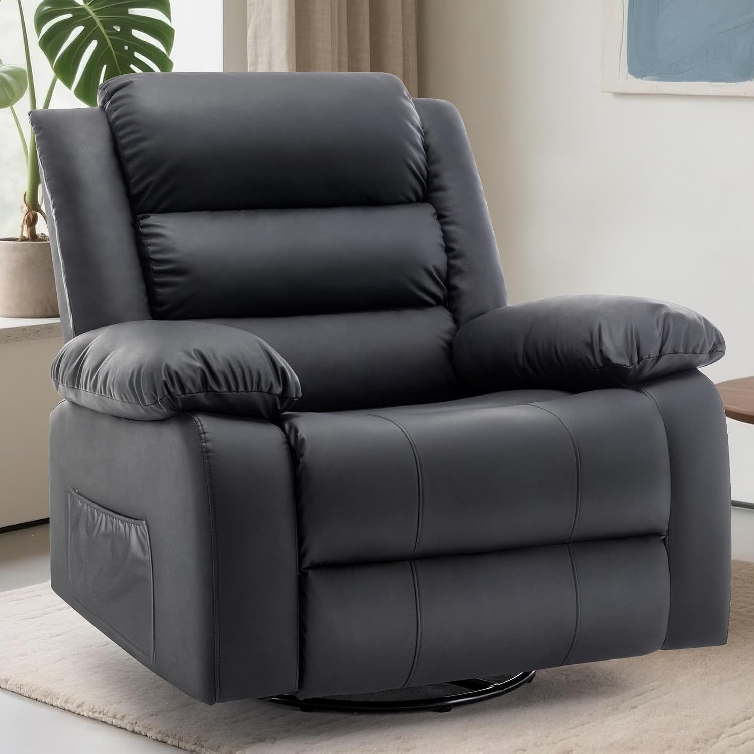 Korser Rocker Recliner Chairs for Adults, Oversized Recliner with Massage and Heating Function, 360° Swivel Nursery Rocking Chairs, Extra Wide Recliner Chair for Bedroom and Living Room