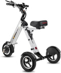 TopMate ES32 Electric Scooter 3 Wheels Foldable with Seat for Adults, Light Weight Mobility with Reverse Function and Key Switch, 10 Inch Pneumatic Tires Scooter