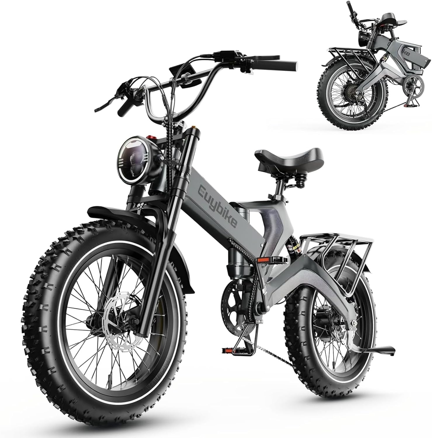 bluebiko 2000W/3000w Peak Electric Bike for Adults, 48V 35AH/52v 30AH Removable Battery, 100+Miles Long Range Foldable Electric Bike, 20'x4.0' Fat Tire, All Terrain Ebike