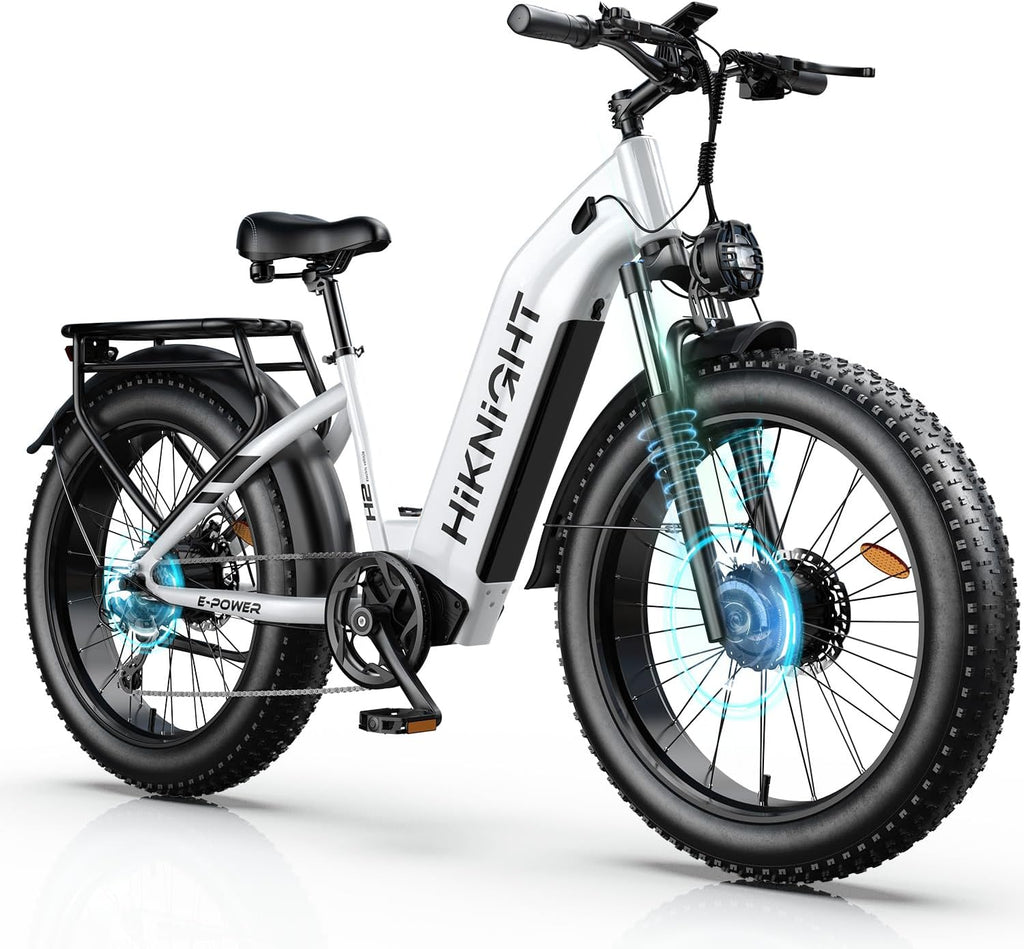 Electric Bike for Adults, 3000W Peak Dual Motor 52V 20AH Battery E Bike 26' x 4.0' Fat Tire Electric Mountain Bike Step-Thru Electric Bicycle for Women Men, Up to 38MPH