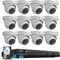 4COVR 16 Channel Security Camera System,AI Human Vehicle Detection, 16CH 8MP NVR 4TB HDD, 12Pcs 5MP Wired Commercial Dome IP PoE Camera IP67 Night Vision, Business Surveillance Outdoor, LY97AX5M1612