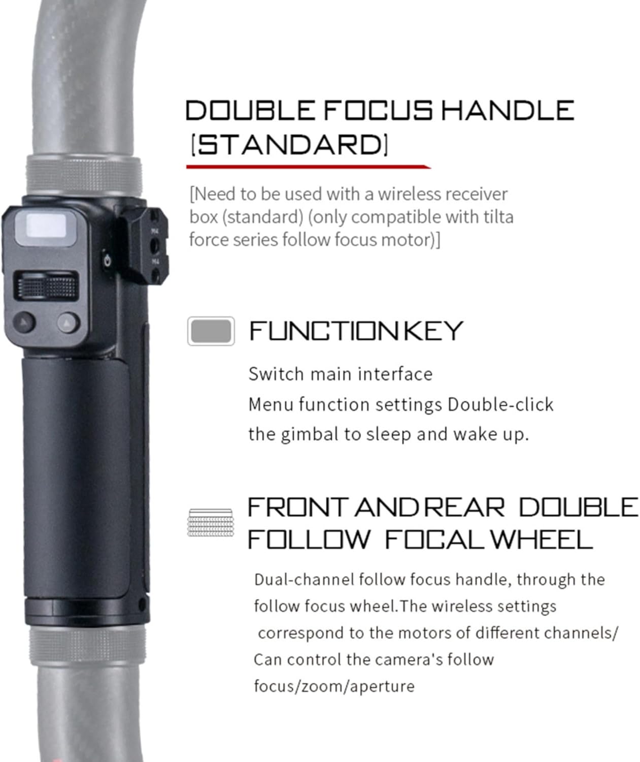 Tilta Advanced Ring Grip Compatible with DJI RS2, RS3 Pro, RS4, RS4 Pro, RS5 | Wireless Focus & Gimbal Control | Multi Power Support