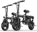 AZHAR Foldable Electric Bike for Adults Teens, 1200W Peak Motor, Up to 25 MPH, 45 Miles PAS Range, Dual Suspension, 14' Tires, 3-Speed Modes, Compact & Portable Electric Mini Bike, Commuting Ebike