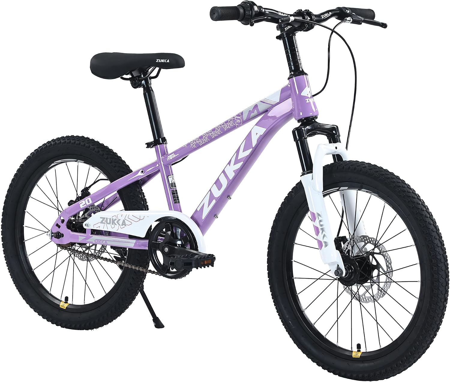Kids Mountain Bike, 20 24 Inch Kids Bike for Boys Girls Age 7-12 Years, High Carbon Steel Bicycle, Suspension Fork, Dual Disc Brakes, Single Speed, Multiple Colors