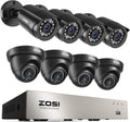 ZOSI 8CH 3K Lite Security Camera System with AI Human Vehicle Detection, 8 x 1920TVL Weatherproof Home Outdoor Cameras, 80ft Night Vision, Remote Access, H.265+ 8 Channel Video DVR, NO Hard Drive
