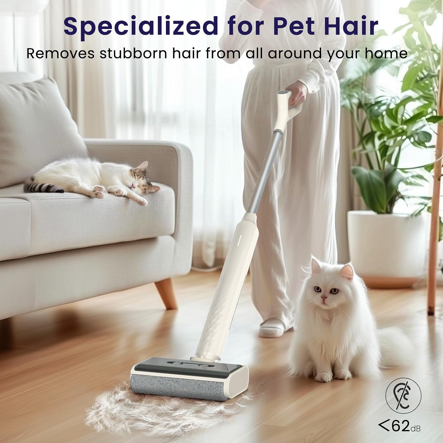 Lefant Cordless Wet Dry Vacuum Mop,Vacuum Cleaner for Home with 60 Mins Runtime,180° Lay-Flat,2 Adjustable Cleaning Modes,Anti-Tangle,Lightweight Stick Vacuum for Carpet,Pet Hair,Hardwood Floor LS100