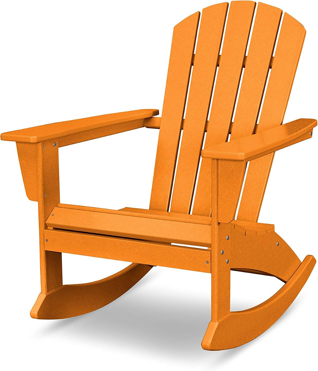 POLYWOOD® Nautical Adirondack Rocking Chair in Tangerine