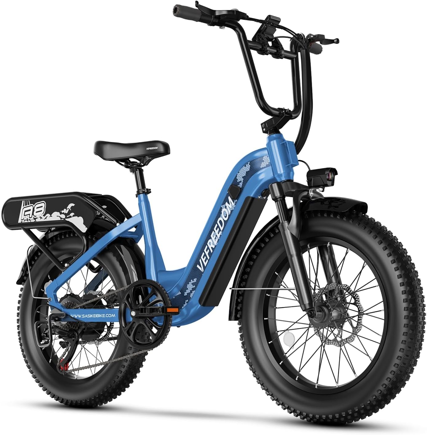 SASIKEIBIKE 1500W Electric Bike for Adults Full Suspension,48/52v 20AH Electric Dirt Bike with 20' x 4.0 Fat Tire,70 Miles Electric Bicycle, Ebike for Snow, Mountains, Road UL Certified