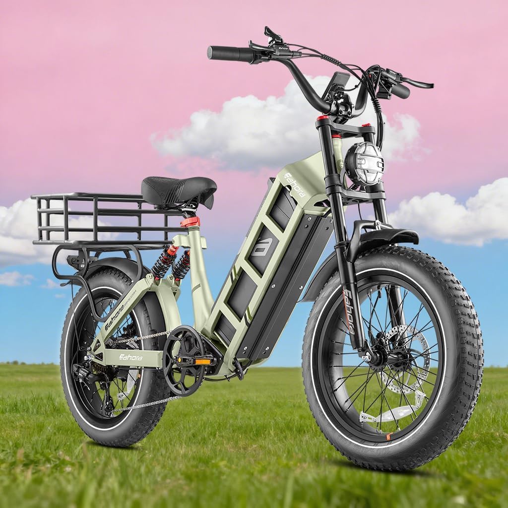 eAhora Juliet Pro II Electric Bike for Adults Peak 5200W Dual Motor Electric Bike Up to 43MPH, 70AH/60AH 220+Miles Long Range Ebike, 20' Fat Tire Full Suspension Electric Bicycle for Commute