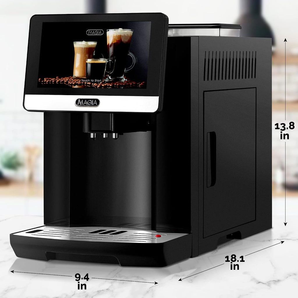 Zulay Magia Fully Automatic Espresso Machine With Grinder - 19 Customizable Coffee Options - Auto-Cleaning For Easy Maintenance - Milk-Foam System For Latte, Cappuccino, Macchiato - OG Silver