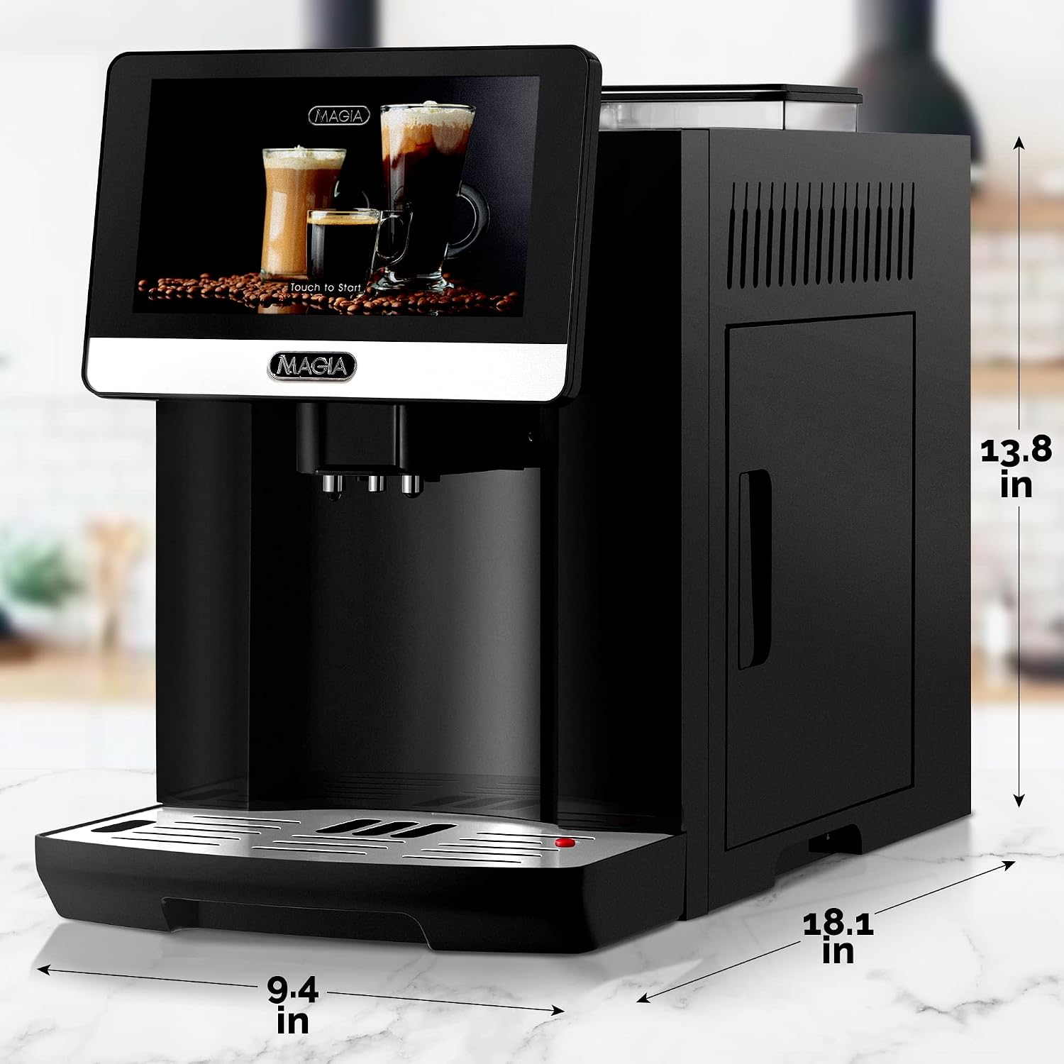 Zulay Magia Fully Automatic Espresso Machine With Grinder - 19 Customizable Coffee Options - Auto-Cleaning For Easy Maintenance - Milk-Foam System For Latte, Cappuccino, Macchiato - OG Silver