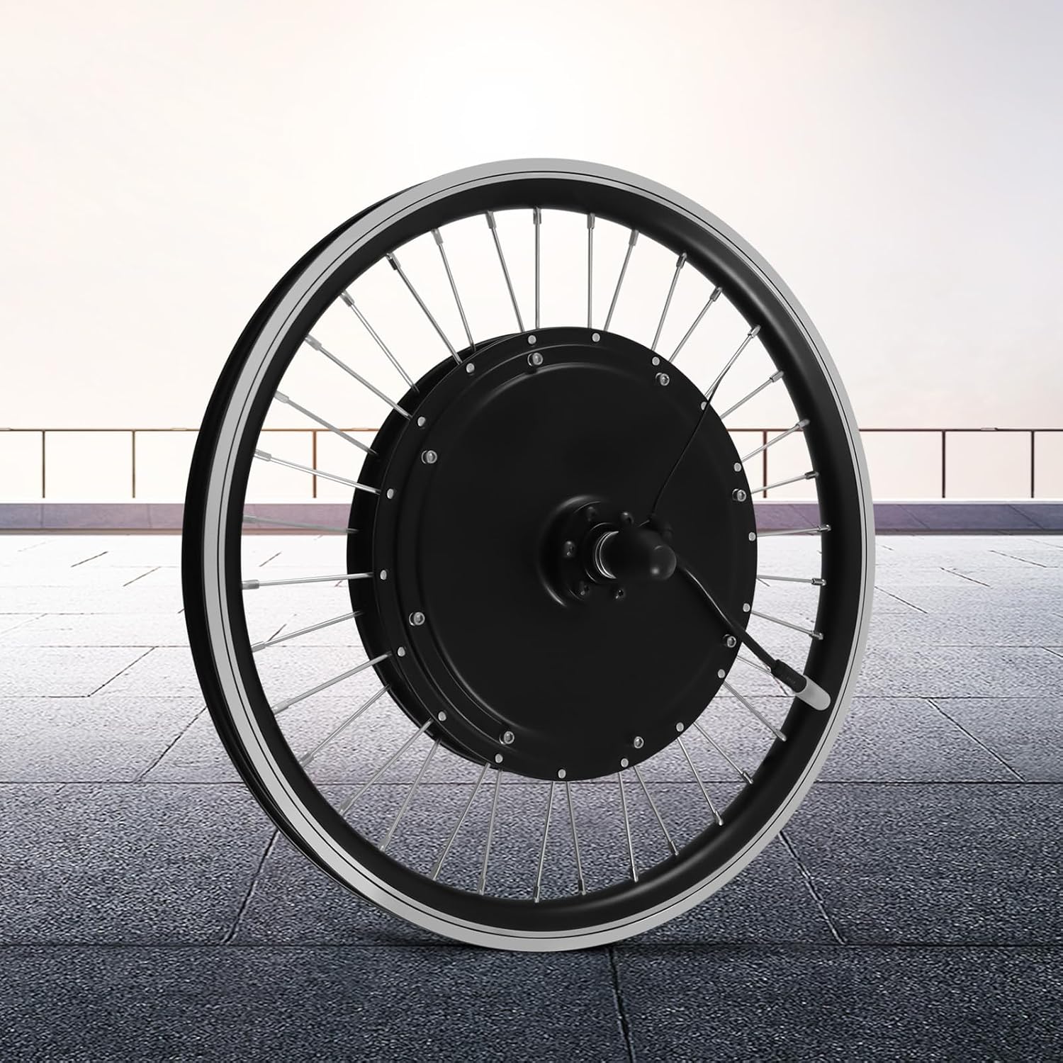 LOYALHEARTDY 700C/20/24/26/ Inch Front Wheel Hub Ebike Conversion Kit, Front Wheel Electric Bicycle Kit Front Wheel Hub Motor with Controller, LCD Display, PAS (No Batteries)