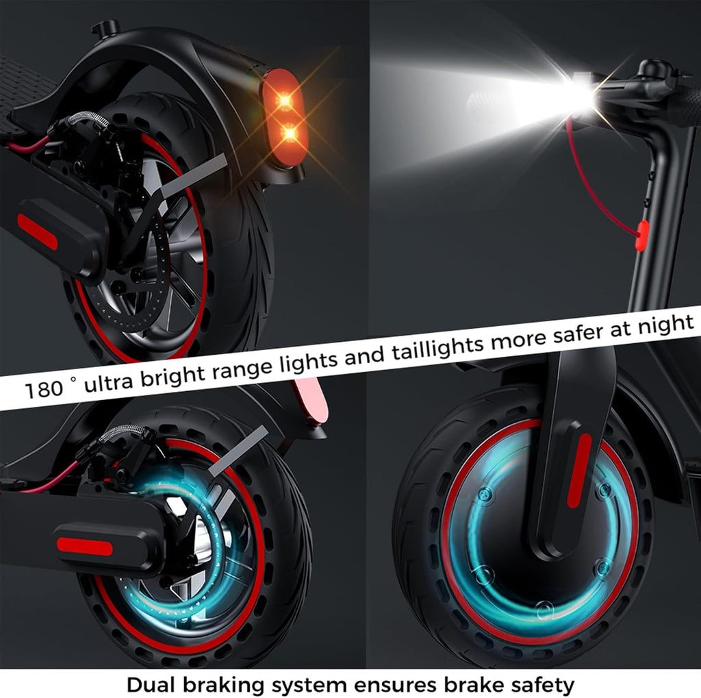 Electric Scooter, 23 Miles, 22 MPH Top Speed Electric Scooter for Adults, 500W Powerful Motor,10'/8.5' Pneumatic Tires Commuting Scooter, Foldable Escooter for Commuting & Campus Use